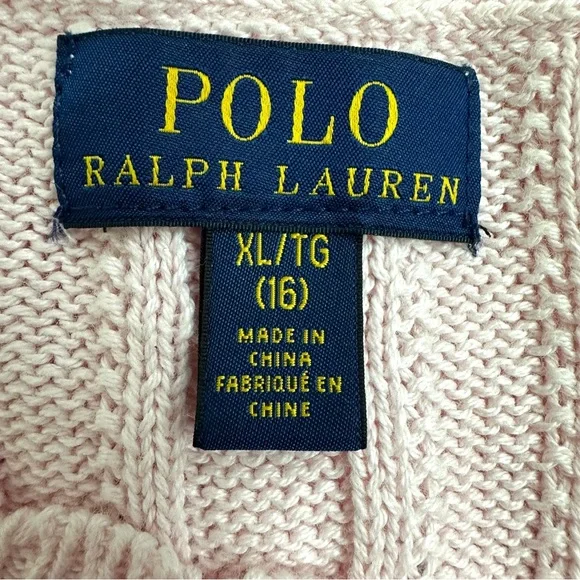 POLO RALPH LAUREN Pink Cable Knit Dress Size XL - Picture 6 of 9